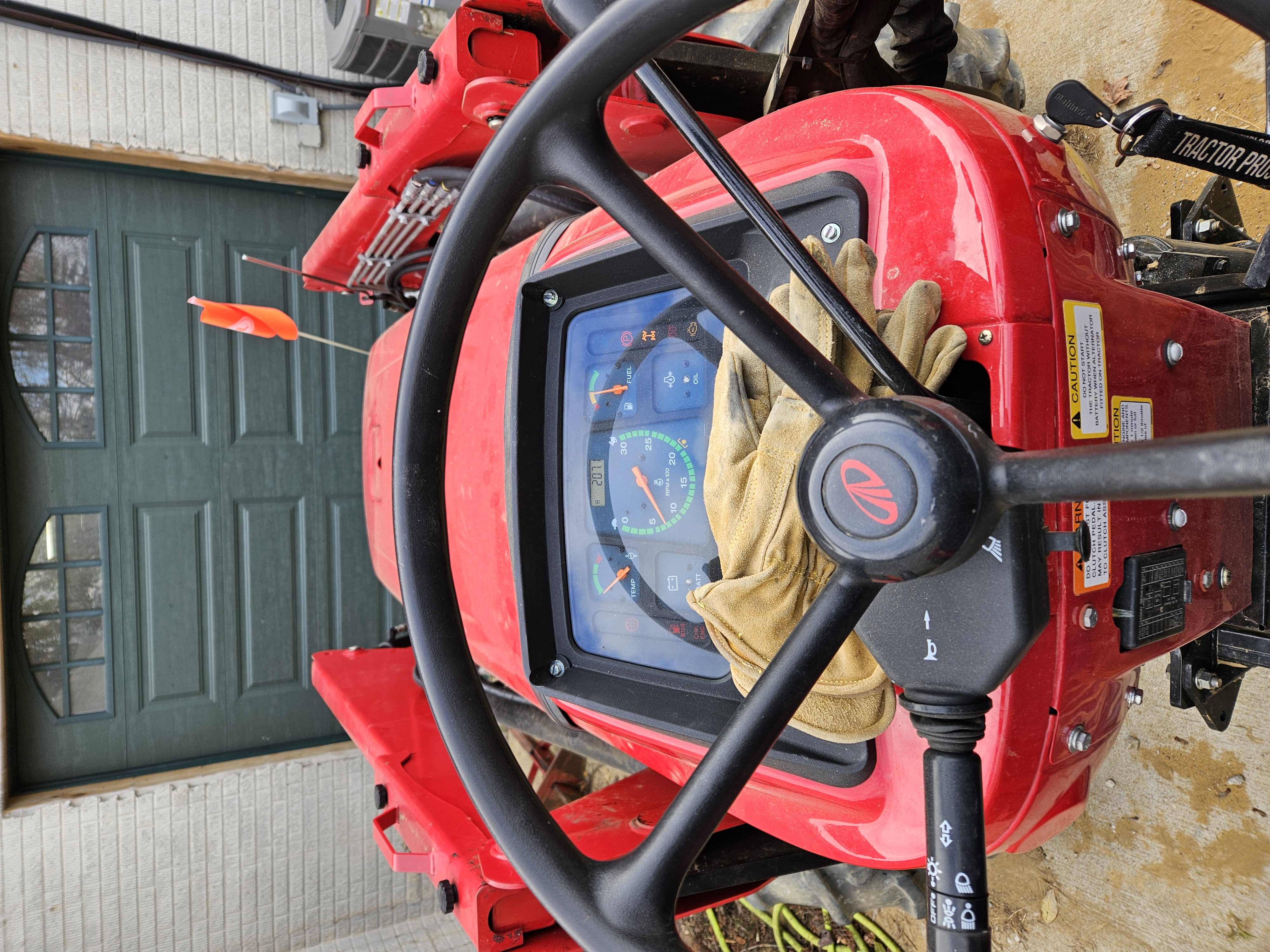 Brush gaurd flag seen from drivers view