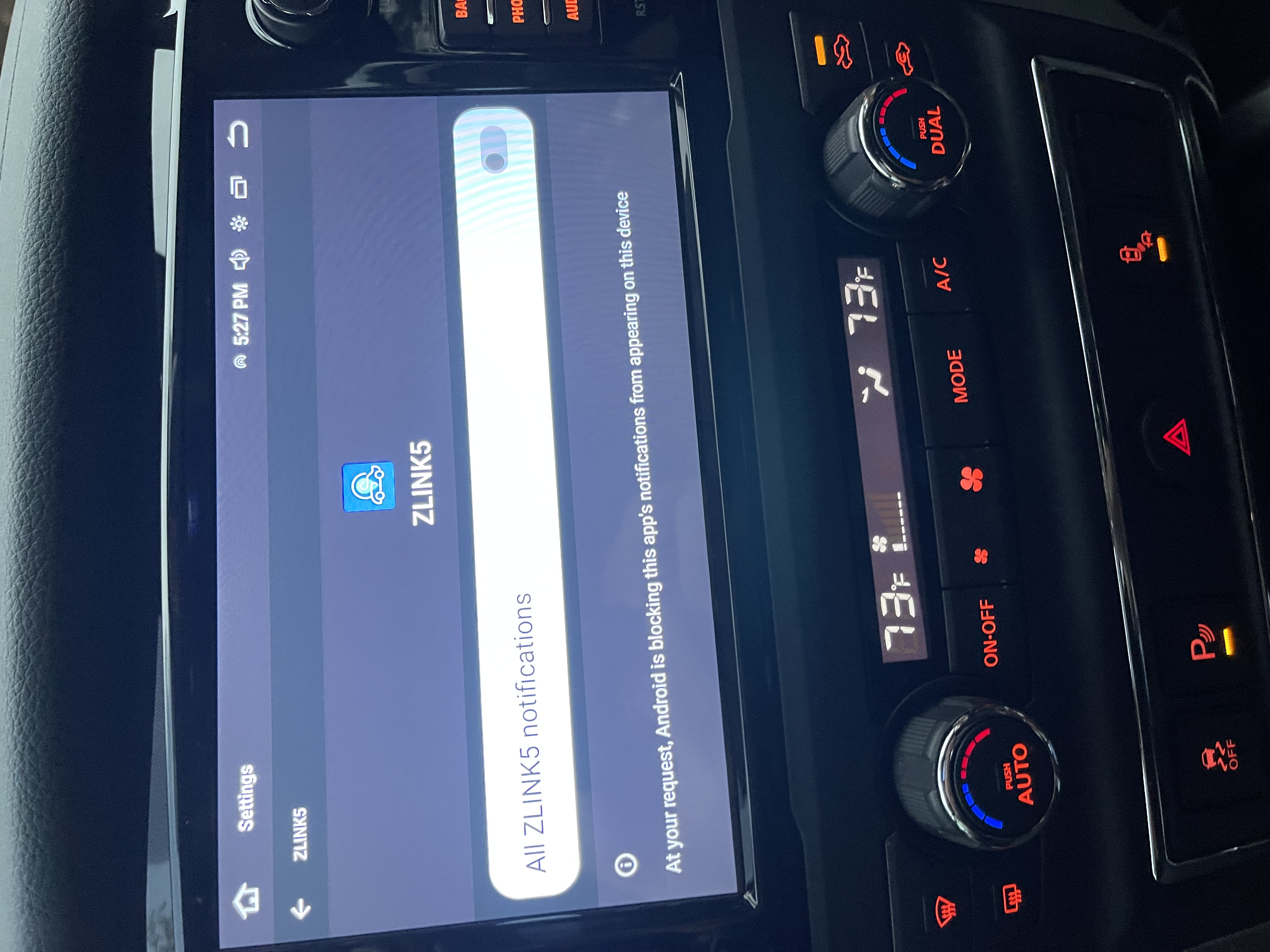 Link notification toggle
