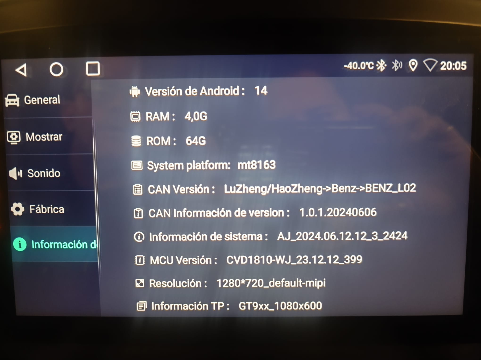 PANTALLA VEHICULO