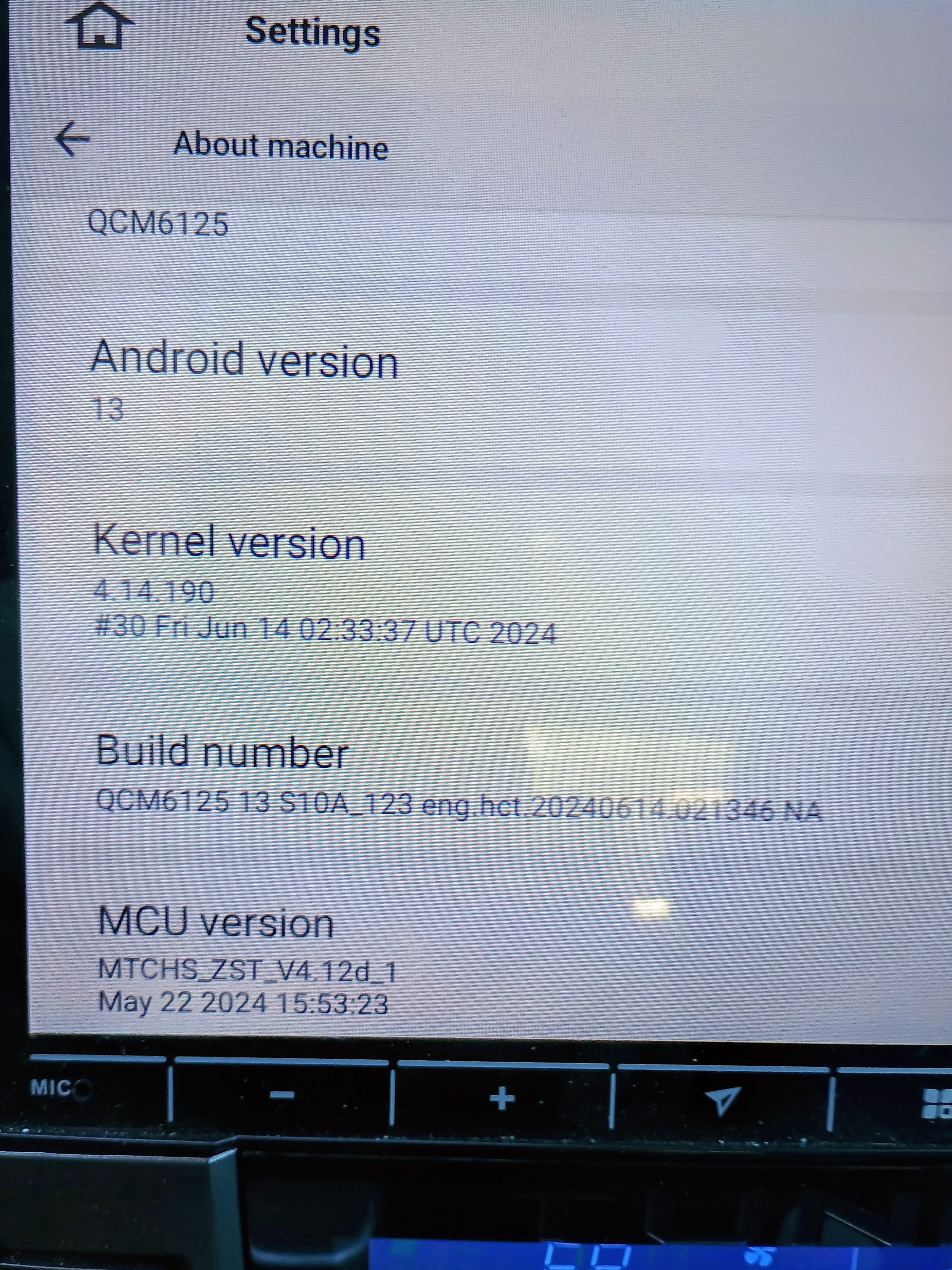 My G13 kernel version info