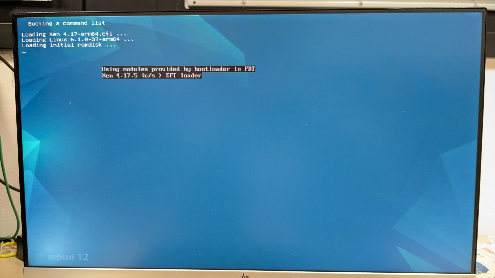 Xen unable to boot