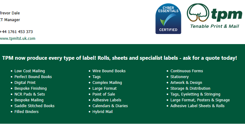 Thunderbird signature