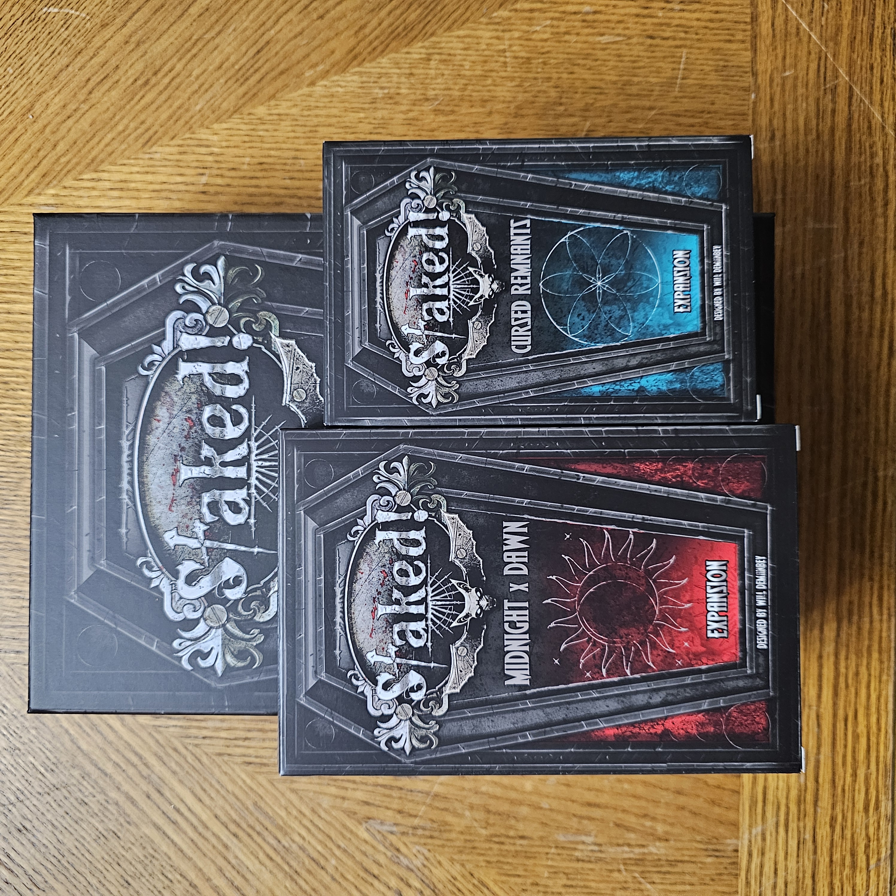 Box covers for Staked! and two expansions