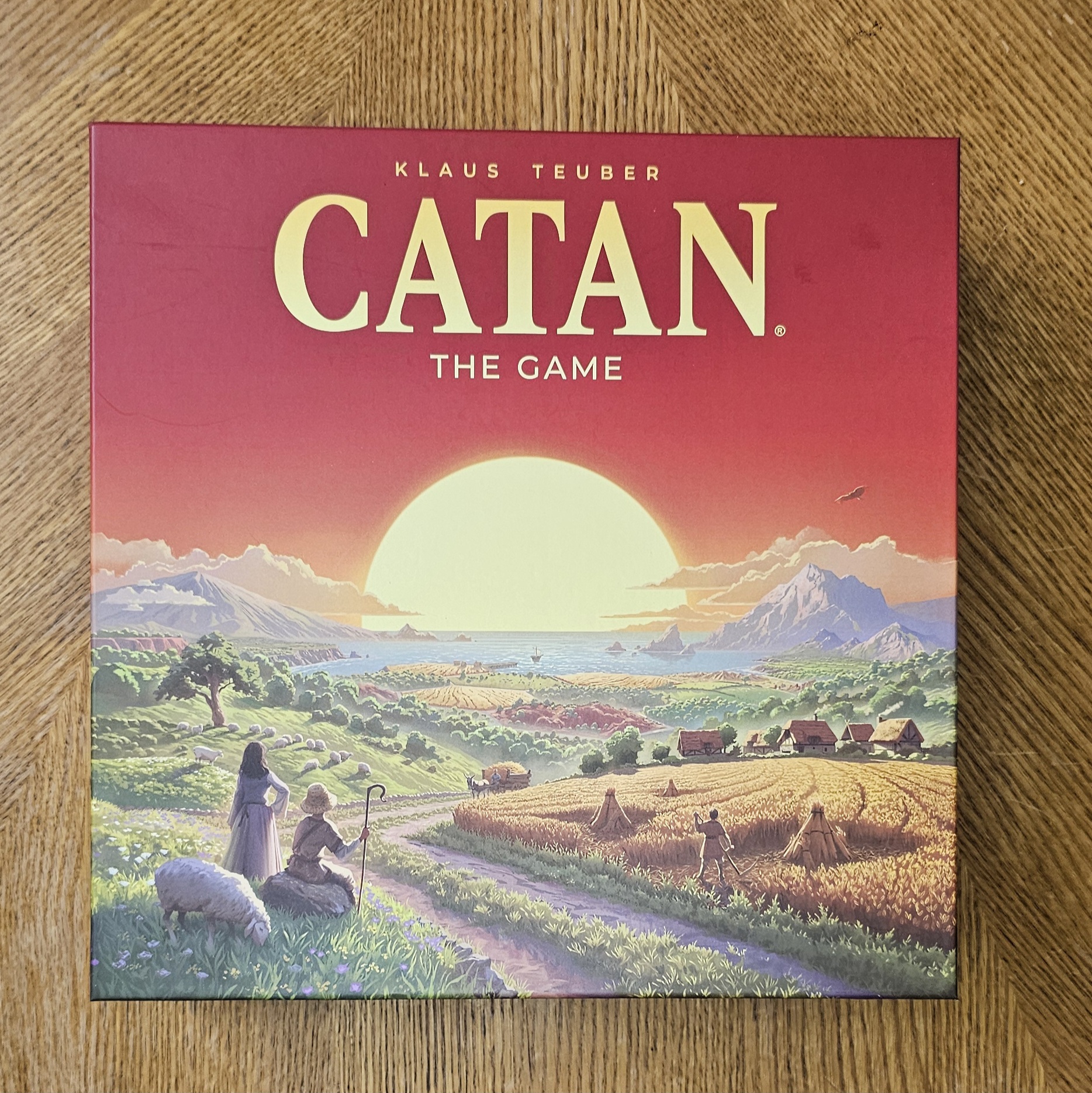 Cover of the box for the 6th Edition of Catan