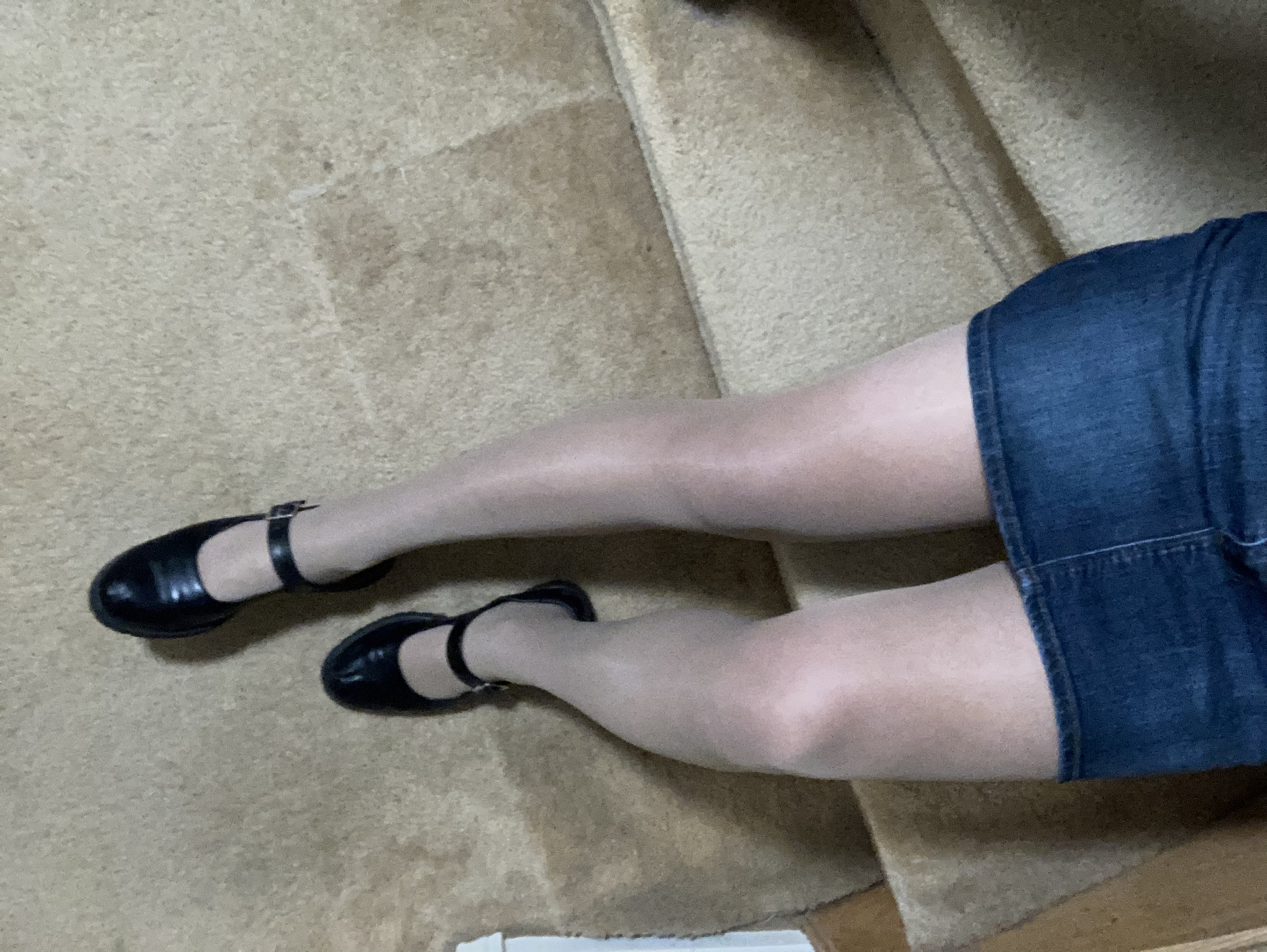 Mary Jane's, pantyhose, and skirt | shapings.com