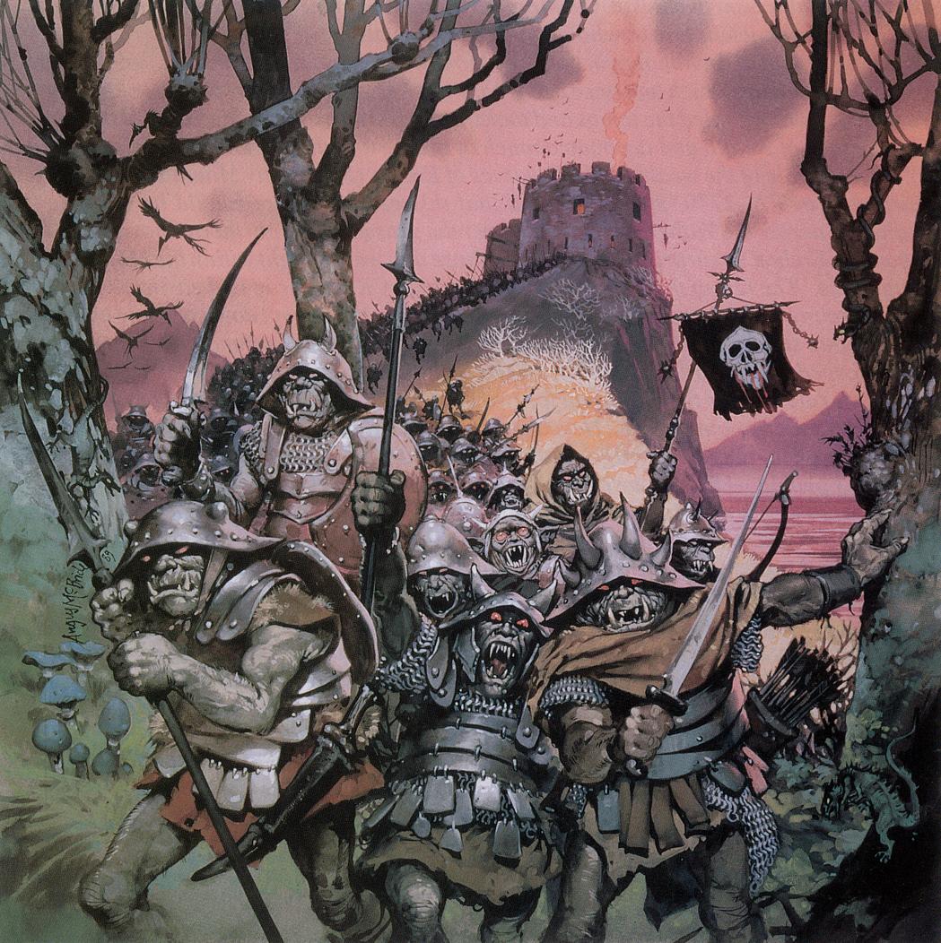 Angus McBride's orcs leaving a castle